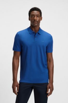 Pallas logo-detail polo shirt in cotton piqu&eacute;, Blue