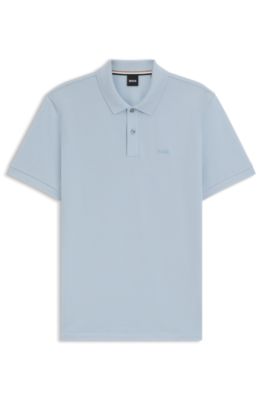 Pallas logo-detail polo shirt in cotton piqu&eacute;, Light Blue