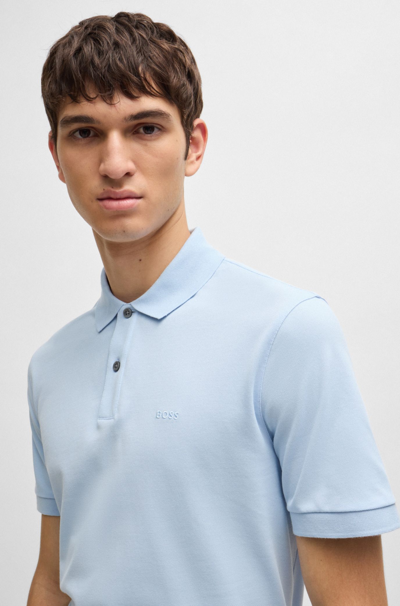 BOSS - Polo embroidered logo shirt with