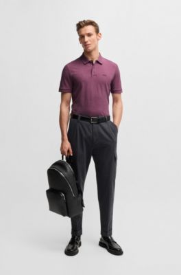 Polo Pallas en piqu&eacute; de coton avec d&eacute;tails logot&eacute;s, Violet clair