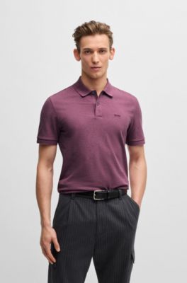 Pallas logo-detail polo shirt in cotton piqu&eacute;, Light Purple