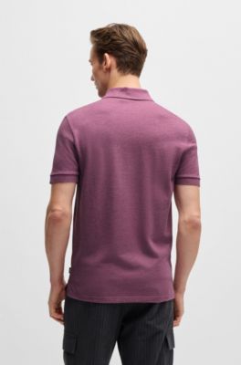 Polo Pallas en piqu&eacute; de coton avec d&eacute;tails logot&eacute;s, Violet clair