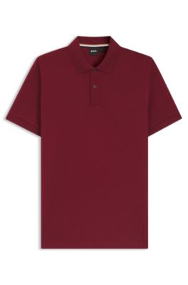 Polo Pallas de piqu&eacute; de algod&oacute;n con detalle de logotipo, Rojo oscuro