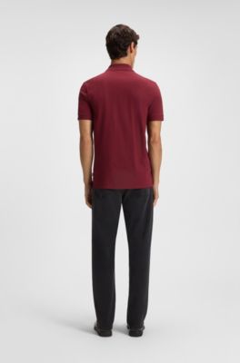 Pallas logo-detail polo shirt in cotton piqu&eacute;, Dark Red