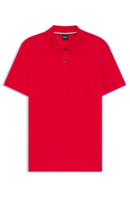 Polo Pallas de piqu&eacute; de algod&oacute;n con detalle de logotipo, Rojo