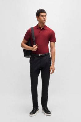 Polo Pallas de piqu&eacute; de algod&oacute;n con detalle de logotipo, Rojo