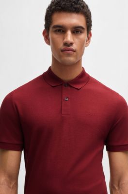 Polo Pallas de piqu&eacute; de algod&oacute;n con detalle de logotipo, Rojo