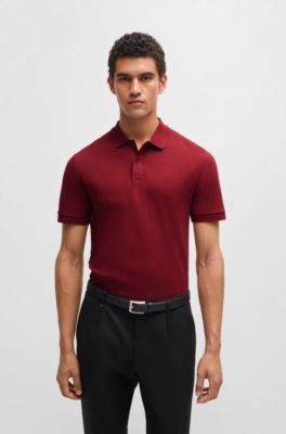 Polo Pallas de piqu&eacute; de algod&oacute;n con detalle de logotipo, Rojo