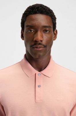 Pallas logo-detail polo shirt in cotton piqu&eacute;, light pink