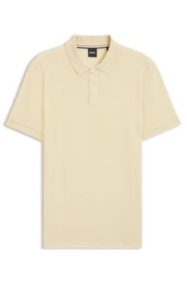 Polo Pallas de piqu&eacute; de algod&oacute;n con detalle de logotipo, Amarillo