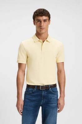 Pallas logo-detail polo shirt in cotton piqu&eacute;, Yellow