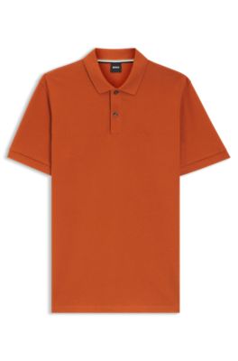 Polo Pallas de piqu&eacute; de algod&oacute;n con detalle de logotipo, Naranja oscuro