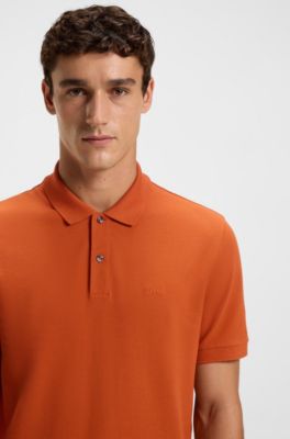Polo Pallas de piqu&eacute; de algod&oacute;n con detalle de logotipo, Naranja oscuro