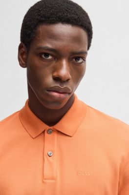 Polo Pallas de piqu&eacute; de algod&oacute;n con detalle de logotipo, Naranja