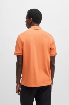 Polo Pallas de piqu&eacute; de algod&oacute;n con detalle de logotipo, Naranja