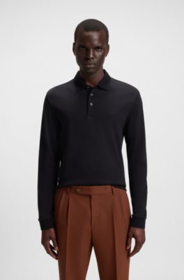 Interlock-cotton polo shirt in a regular fit, Black