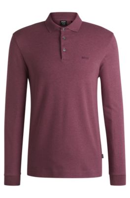 Interlock-cotton polo shirt in a regular fit, Light Purple