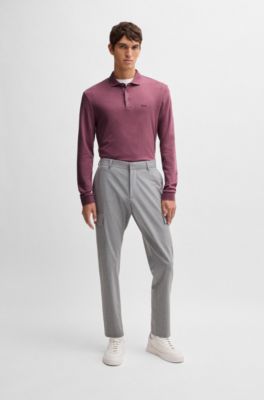 Interlock-cotton polo shirt in a regular fit, Light Purple