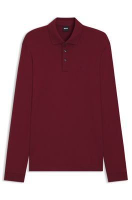 Interlock-cotton polo shirt in a regular fit, Dark Red