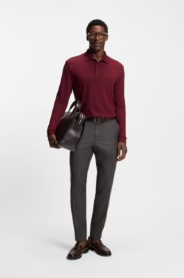 Interlock-cotton polo shirt in a regular fit, Dark Red