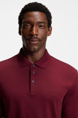Interlock-cotton polo shirt in a regular fit, Dark Red