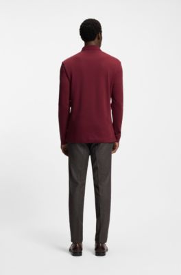 Interlock-cotton polo shirt in a regular fit, Dark Red