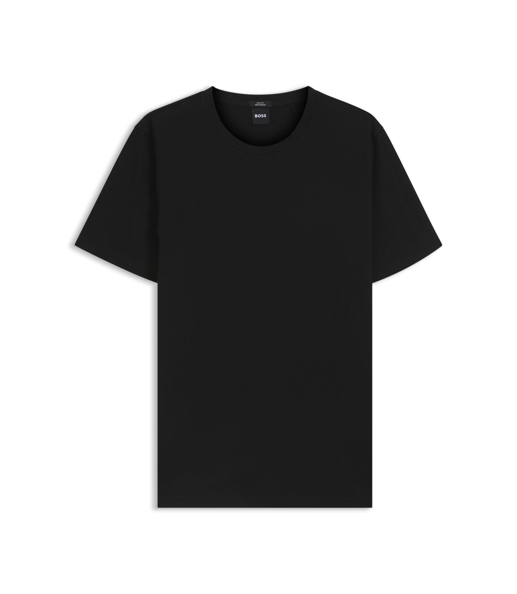 BOSS - Slim-fit T-shirt in mercerized cotton - Black