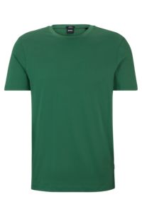 Slim-fit short-sleeved T-shirt in mercerized cotton, Light Green
