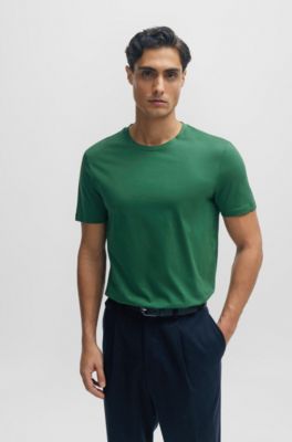 BOSS Slimfit shortsleeved Tshirt in mercerized cotton