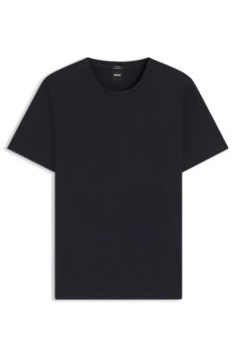 Slim-fit T-shirt in mercerized cotton, Dark Blue