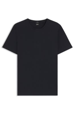 Slim-fit T-shirt in mercerized cotton, Dark Blue