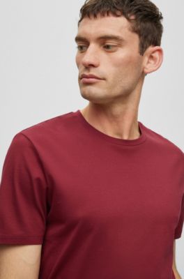 BOSS - Slim-fit short-sleeved T-shirt in mercerized cotton