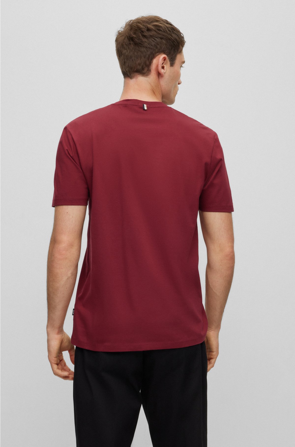 Oceano Folleto por favor no lo hagas BOSS - Slim-fit short-sleeved T-shirt in mercerized cotton
