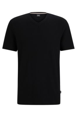 BOSS - Slim-fit short-sleeved T-shirt in mercerized cotton