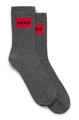 Hugo Boss Two-pack Of Short-length Socks With Logo Detail In Grey