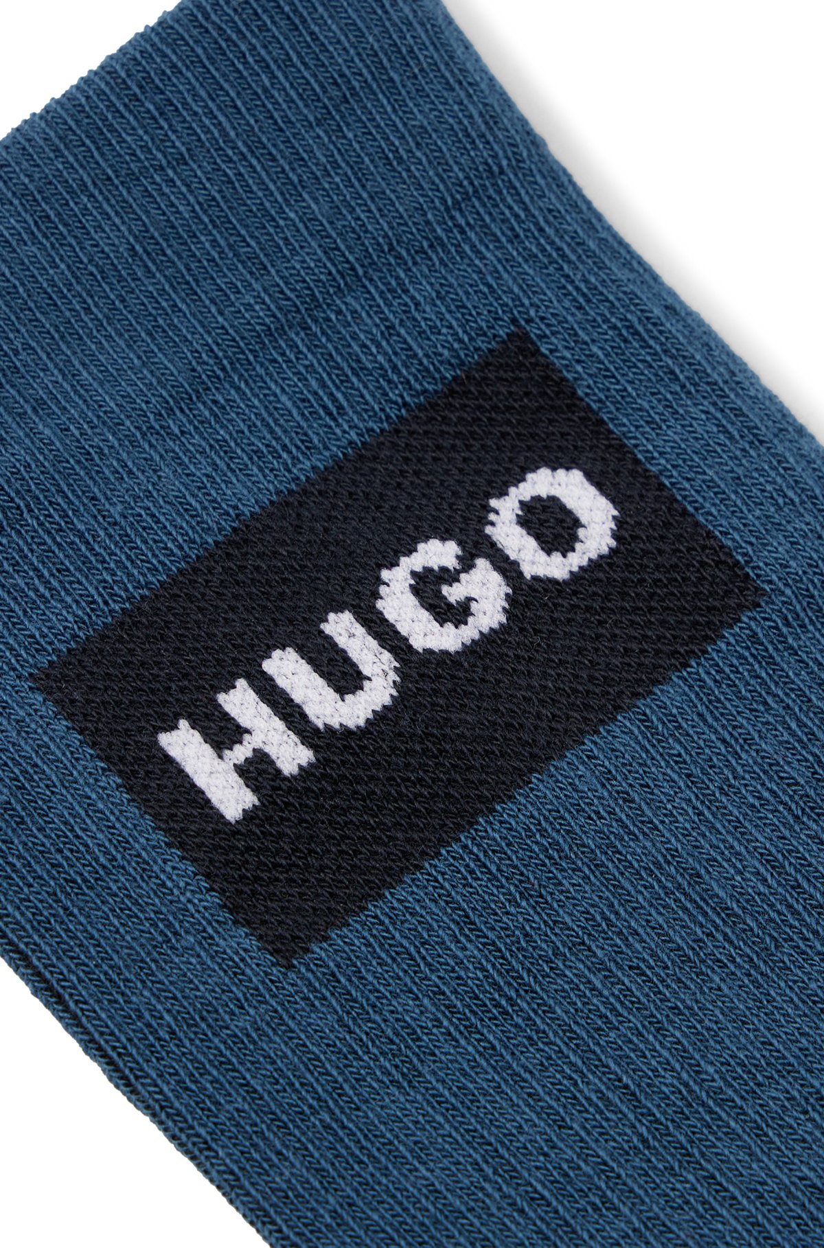 Two-pack of short-length socks with logo detail, Dark Blue