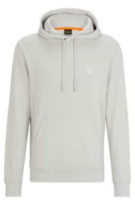 BOSS - Cotton-terry hoodie with logo patch