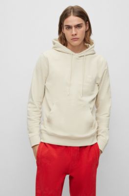 BOSS - Cotton-terry hoodie with logo patch