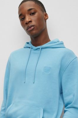 BOSS - Cotton-terry hoodie with logo patch