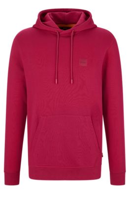 Hugo Boss Cotton-terry Hoodie With Logo Patch In Pink