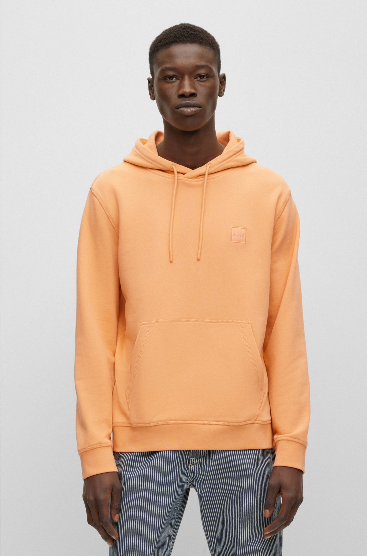 Bortset indarbejde aldrig BOSS - Cotton-terry hoodie with logo patch