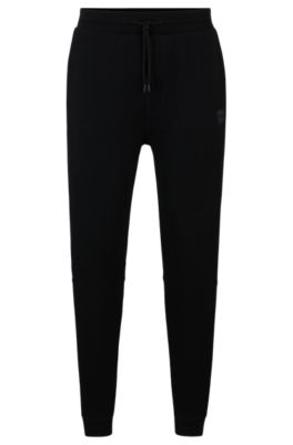 BOSS - Cotton-terry tracksuit bottoms with logo patch