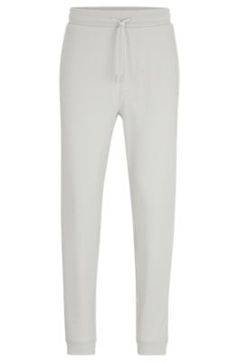 BOSS - Cotton-terry tracksuit bottoms with logo patch