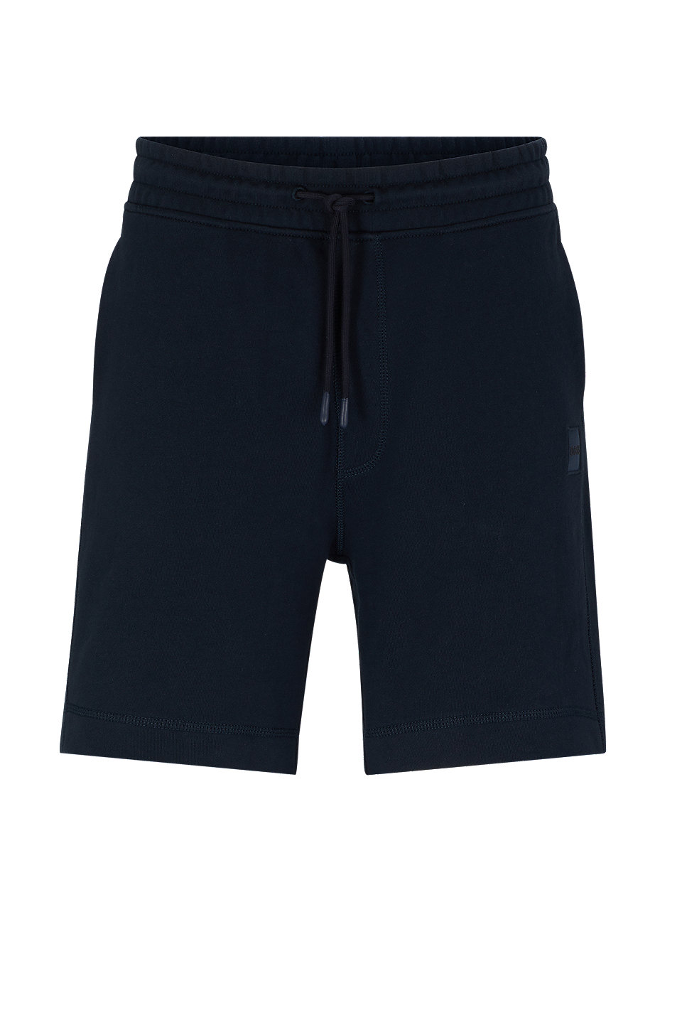 BOSS - Drawstring shorts in French terry cotton with logo patch
