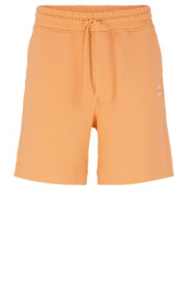 BOSS - Drawstring shorts in French terry cotton with logo patch