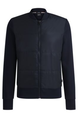 BOSS - Zip-up sweatshirt in and technical fabric