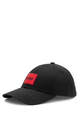 HUGO - Cotton-twill cap with red logo label