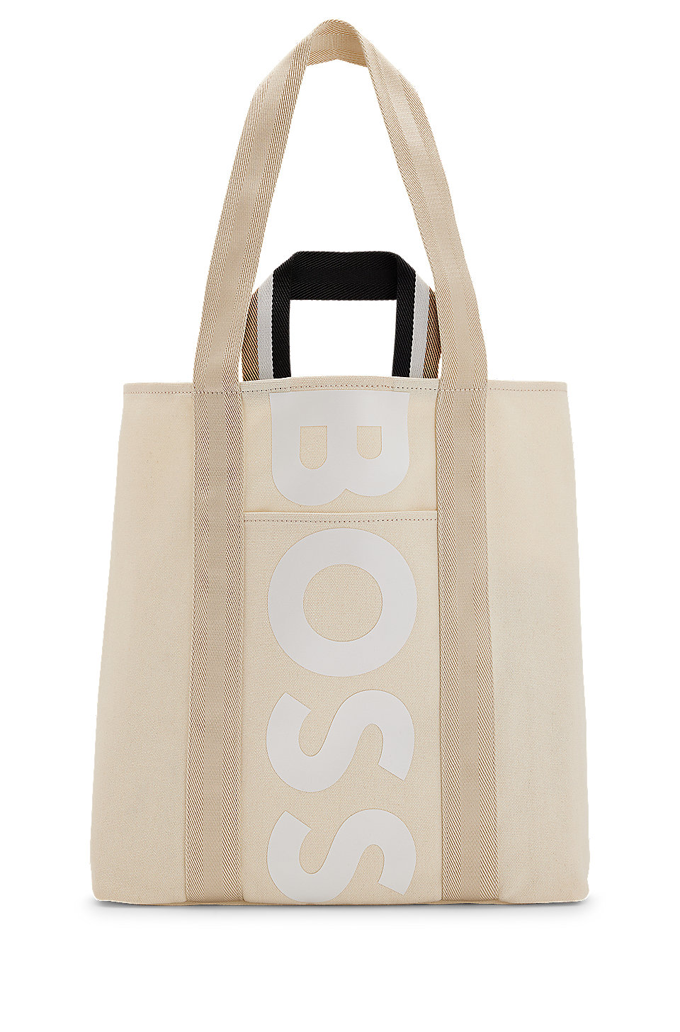 BOSS - Structured-canvas tote bag with printed logo