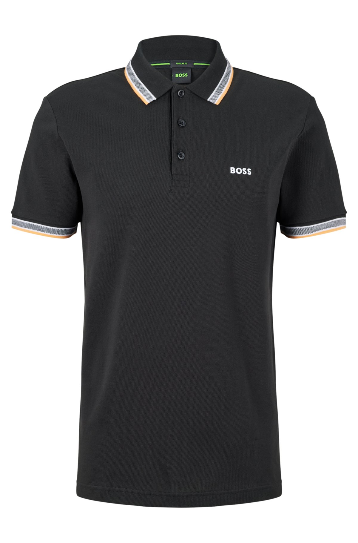 - Cotton polo shirt with logo BOSS