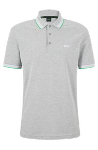Cotton polo shirt with logo, Light Grey